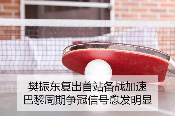 樊振东复出首站备战加速 巴黎周期争冠信号愈发明显